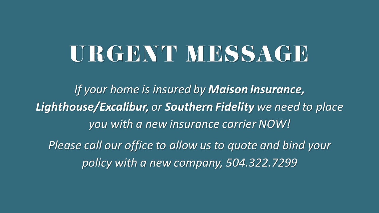 Urgent Message from Louisiana Insurance Commissioner - content in body of page